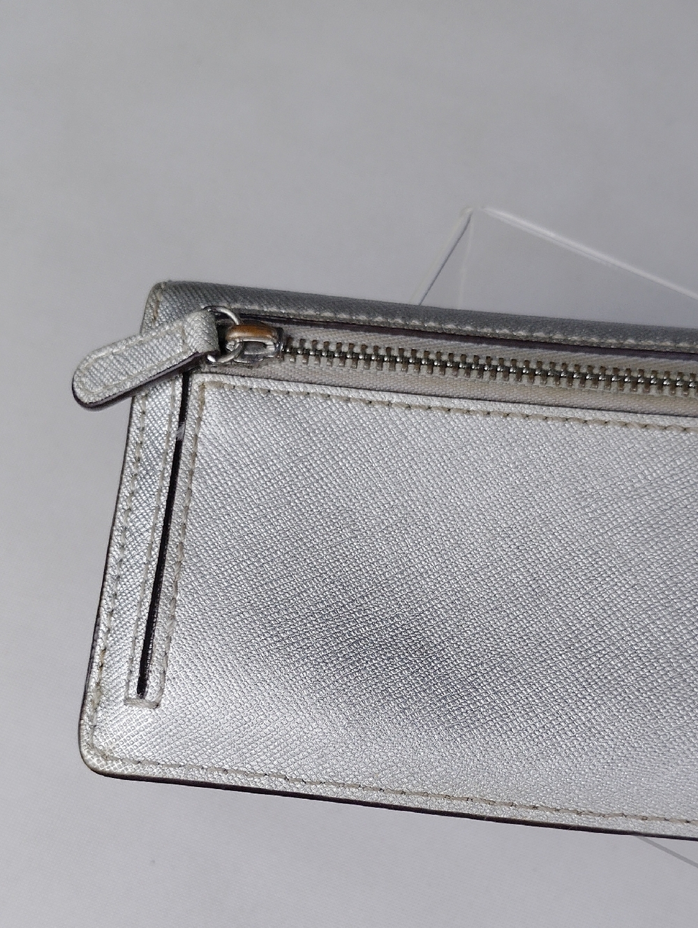 Michael Kors Metallic Silver Saffiano Leather Wallet - Picture 10 of 16